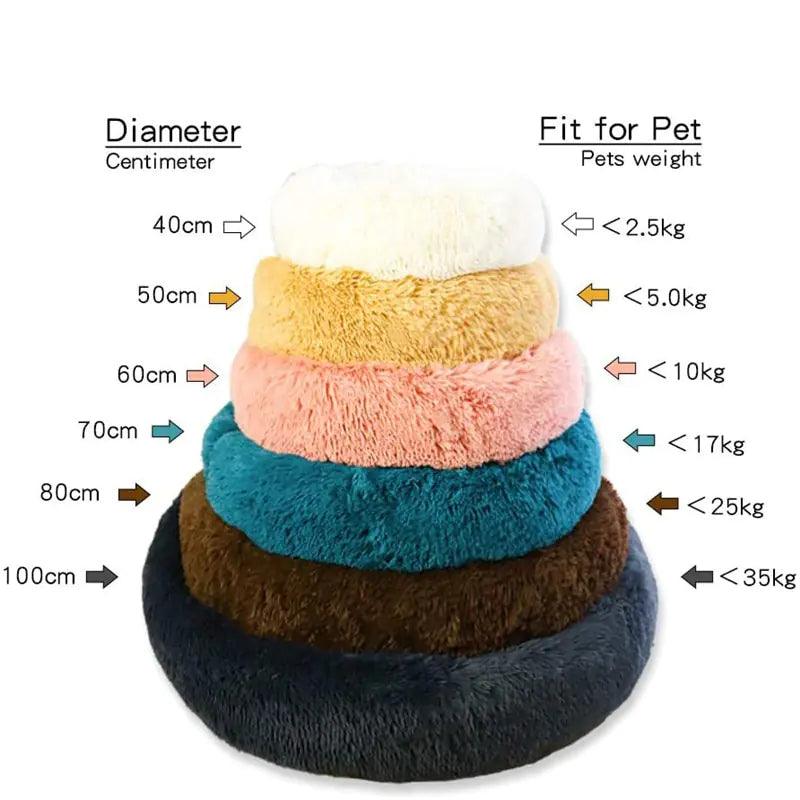 Round Plush Pet Bed - Pet Dreamworld